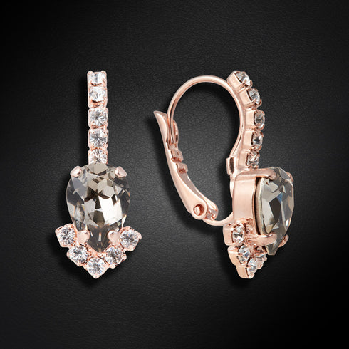 Auskari "Leonora II (Black Diamond)" ar Preciosa™ kristāliem